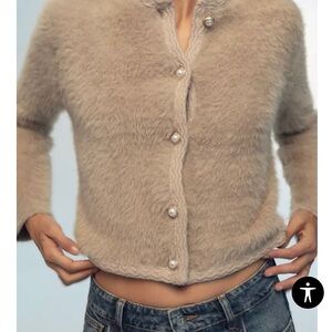 Zara faux fur cardigan